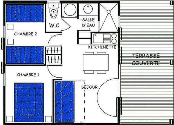 floorplan chalet 4 to 6 persons
