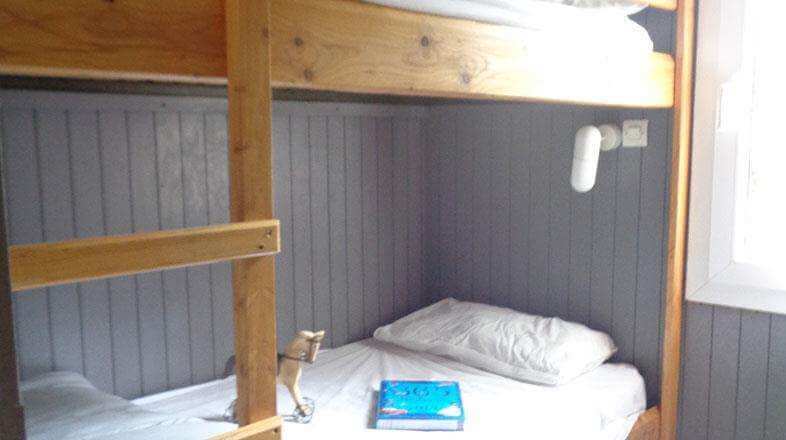 Chambre avec lit superposé chalet 2 à 4 personnes