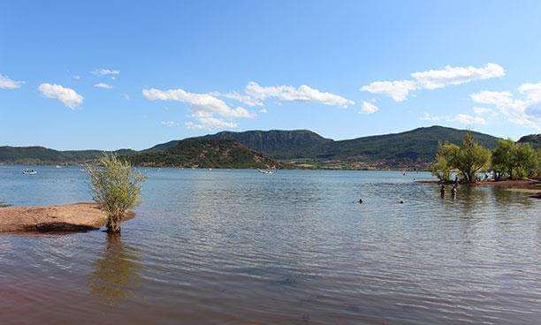 Swimming in Lake Salagou