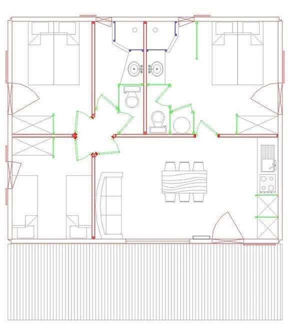 Plan du chalet 6-8 personnes