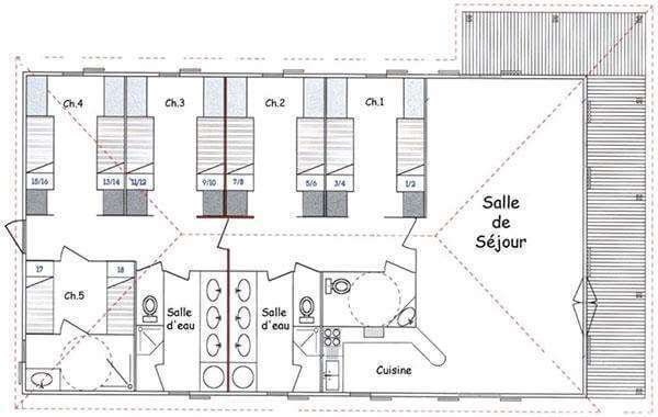 Plan du gîte les Oliviers